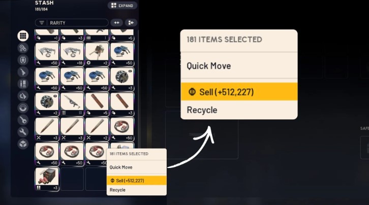How to find the total cost of inventory in ARC Raiders