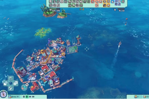 Survival amidst water and debris. A review of the city-building simulator Flotsam.