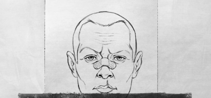 How to draw a portrait and sketch of Harelip in "The Bunny"