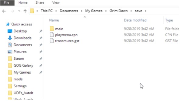 Grim Dawn Guide - Save Locations
