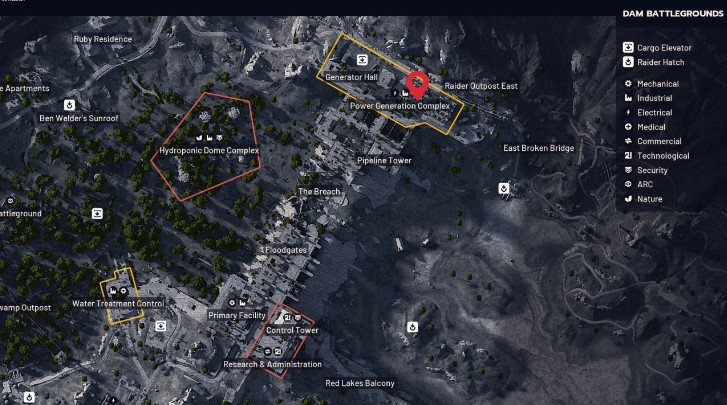 Where is the loot room opened by the power rod in ARC Raiders?