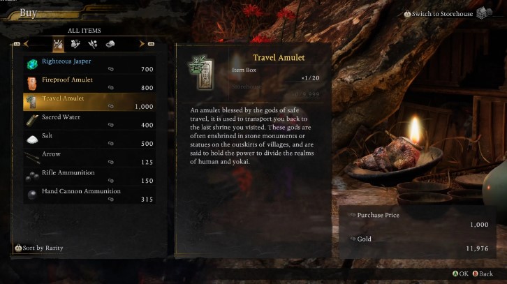 Amulet of Travel in Nioh 3