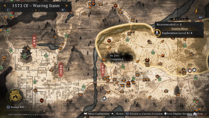 Where to find all the Six Jizo statues in the Warring States region in Nioh 3