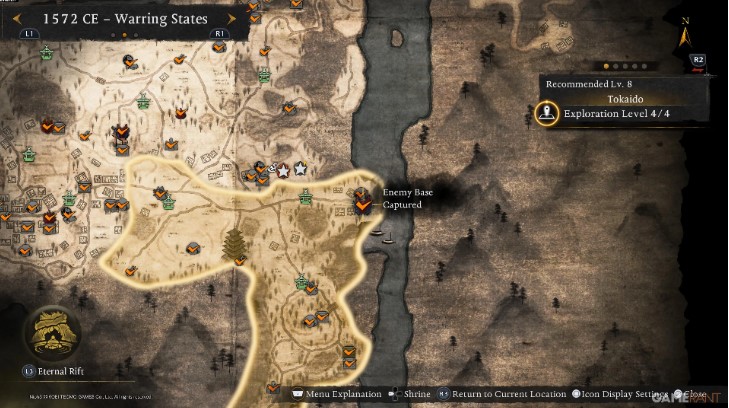All enemy bases in the Warring States region in Nioh 3