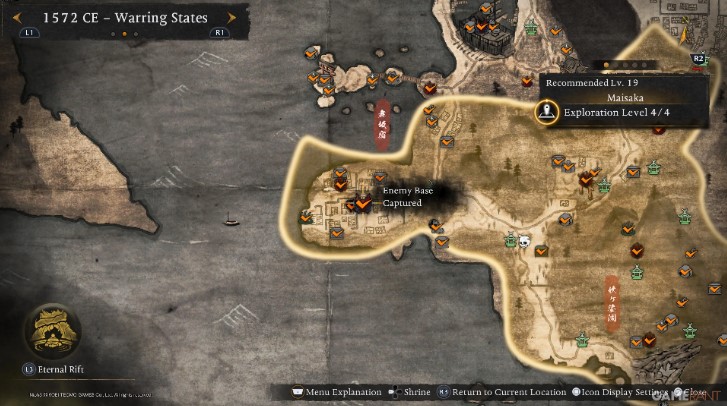 All enemy bases in the Warring States region in Nioh 3