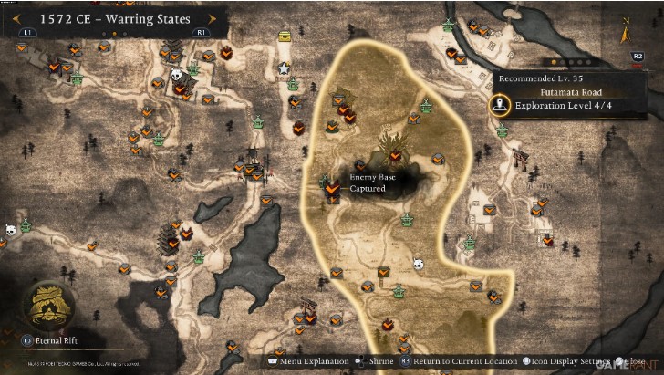 All enemy bases in the Warring States region in Nioh 3